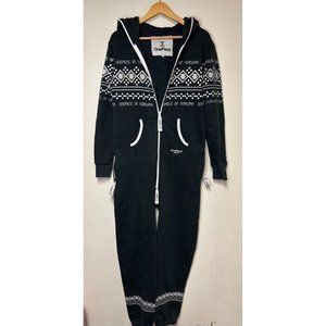 OnePiece of Norway Marius Jumpin Lounge/PJ Hoodie Jumpsuit Navy/White Small